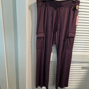 NWT Juicy Couture Smoky Noir Velvet Fleece Lounge Pants w/ Rhinestone detail.